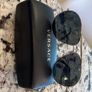 Versace Gold and Black Sunglasses